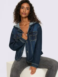 Veste en jean décontractée avec capuche et poches