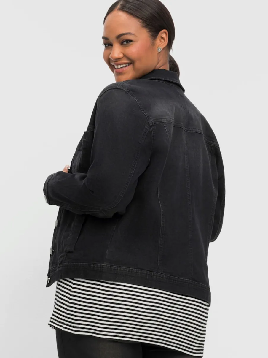 Veste en jean délavage tendance