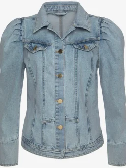 Veste en jean à manches longues avec poches décoratives