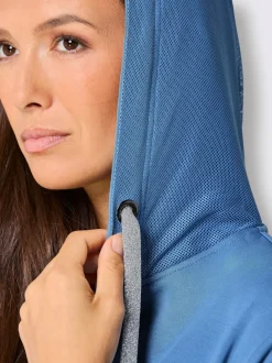 Veste en modal et viscose à capuche avec poches et détails brillants