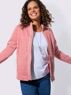Veste en polaire à col montant et rayures sportives