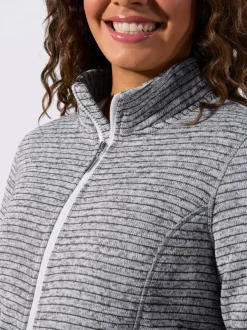 Veste en polaire à col montant et rayures sportives
