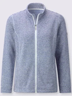 Veste en polaire à col montant et rayures sportives