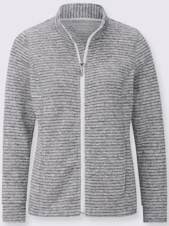 Veste en polaire à col montant et rayures sportives