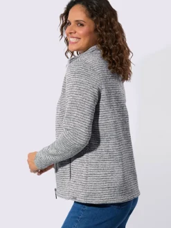 Veste en polaire à col montant et rayures sportives