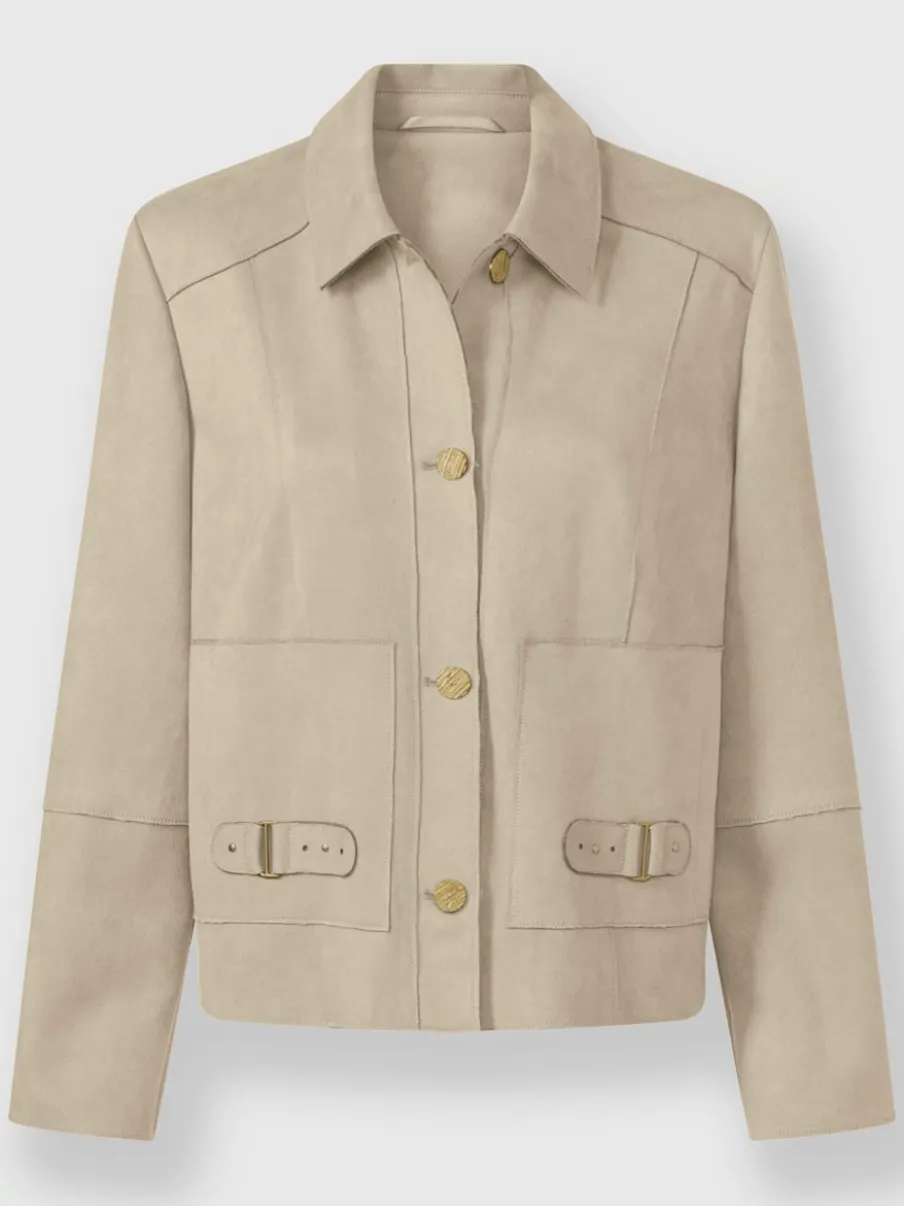 Veste en synthétique à col chemise et poches plaquées