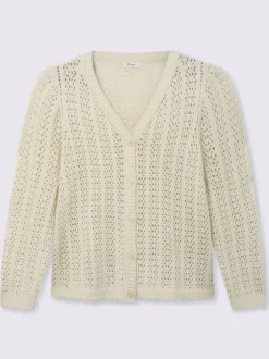Veste en tricot ajouré coupe courte mode
