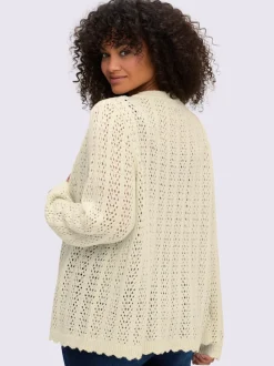 Veste en tricot ajouré coupe courte mode