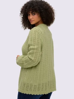 Veste en tricot ajouré coupe courte mode