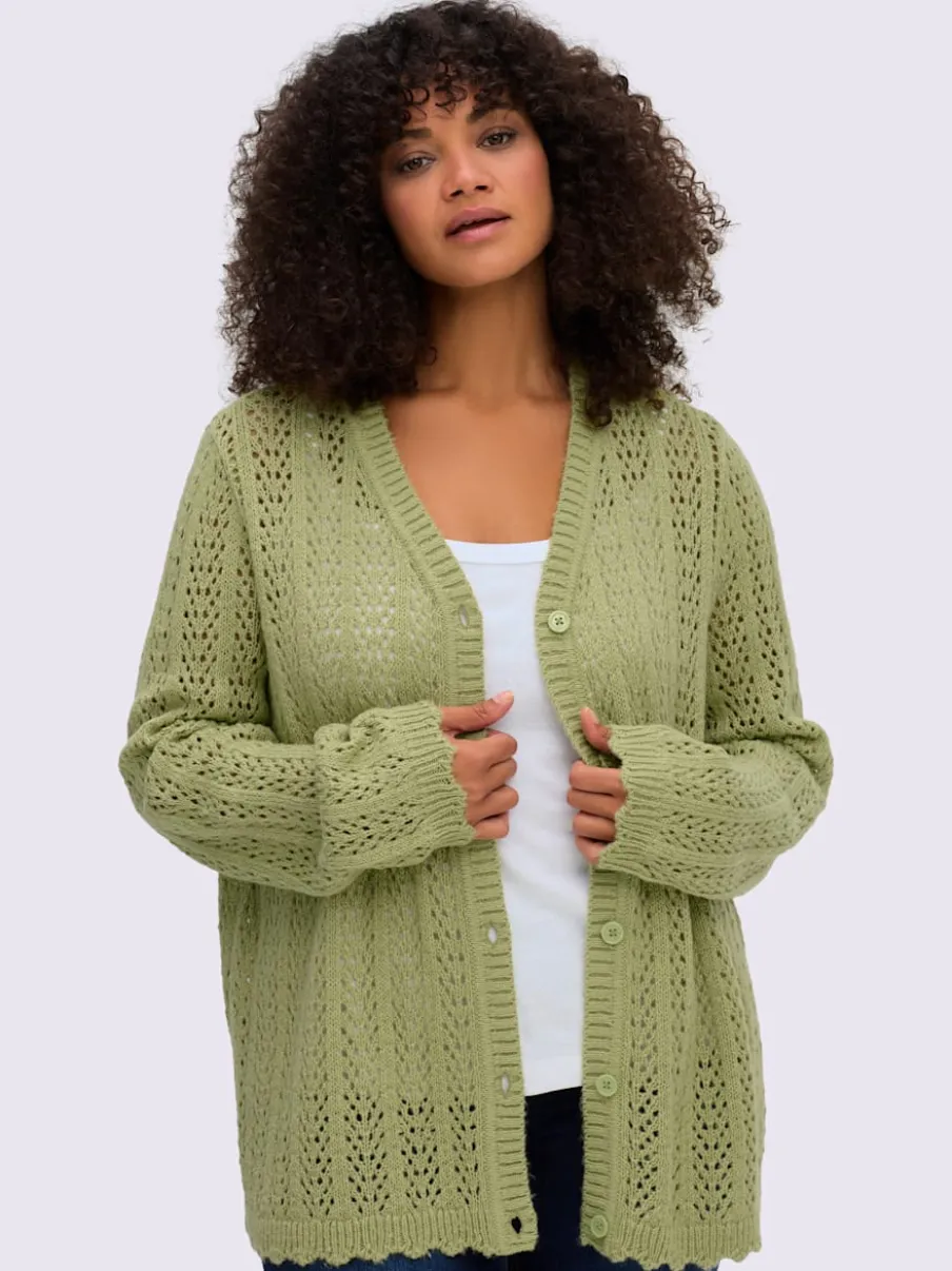Veste en tricot ajouré coupe courte mode