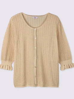 Veste en tricot ajouré motif ajouré léger