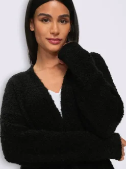 Veste en tricot aspect bouclé élégant