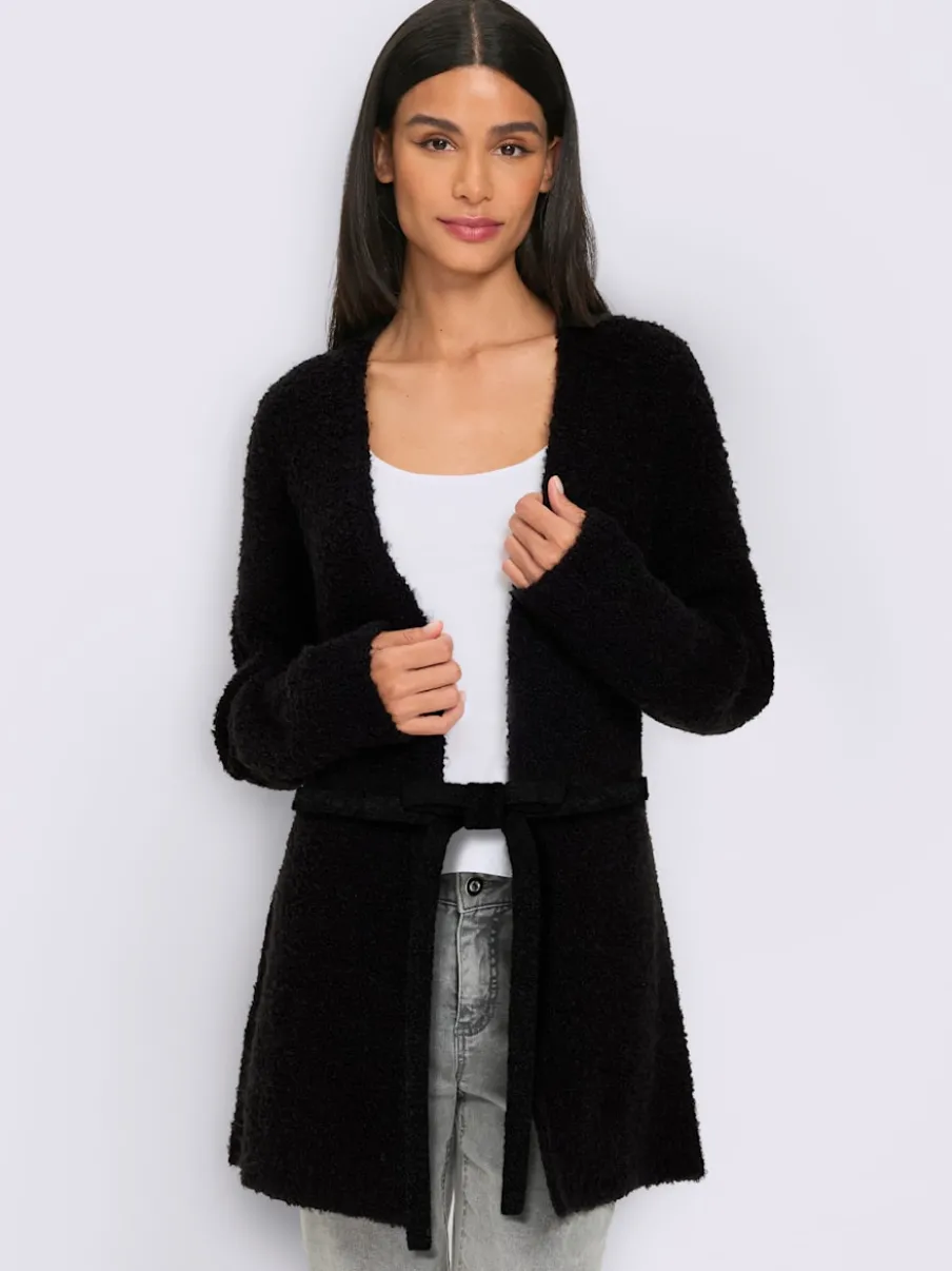 Veste en tricot aspect bouclé élégant