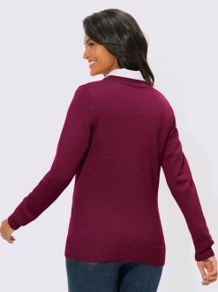 Veste en tricot avec boutons et manches longues confortables