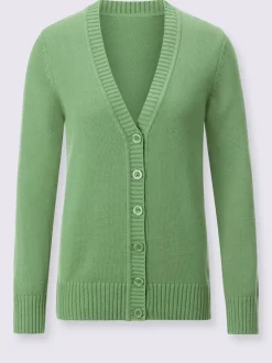 Veste en tricot avec boutons et manches longues confortables
