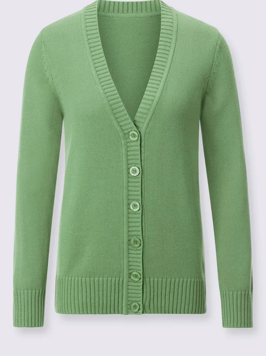 Veste en tricot avec boutons et manches longues confortables
