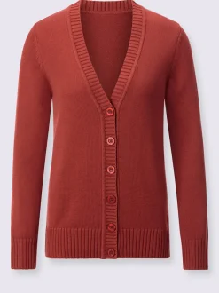 Veste en tricot avec boutons et manches longues confortables