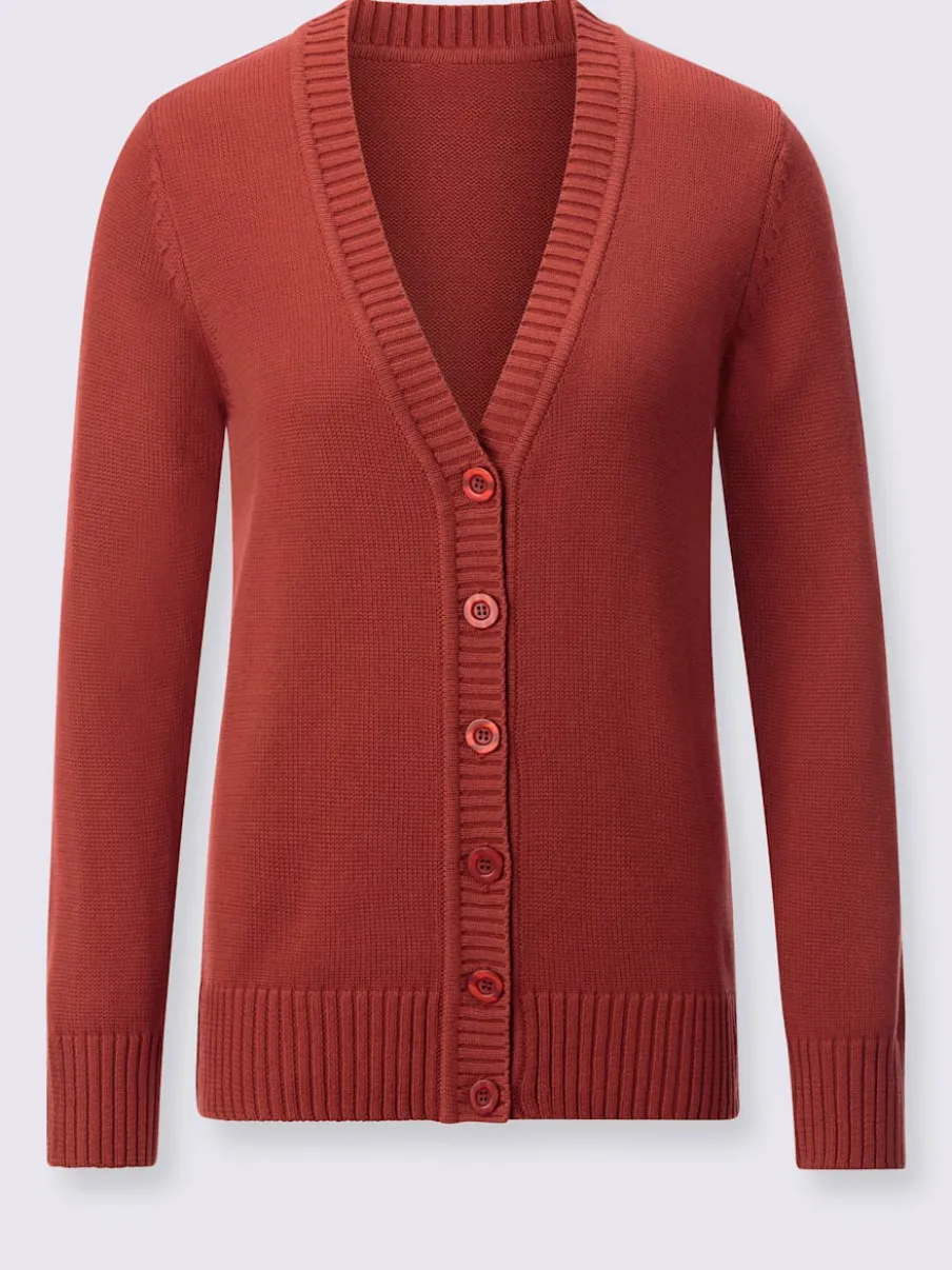 Veste en tricot avec boutons et manches longues confortables