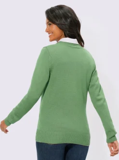 Veste en tricot avec boutons et manches longues confortables