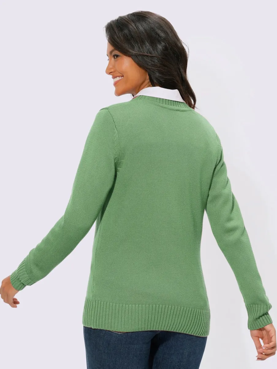 Veste en tricot avec boutons et manches longues confortables