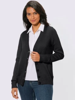 Veste en tricot avec boutons et manches longues confortables