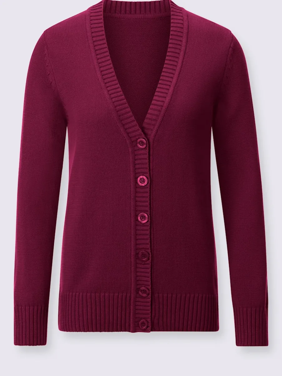 Veste en tricot avec boutons et manches longues confortables
