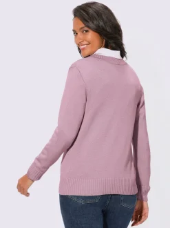 Veste en tricot avec boutons et manches longues confortables