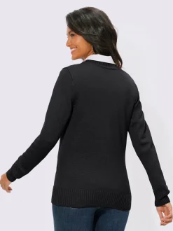 Veste en tricot avec boutons et manches longues confortables