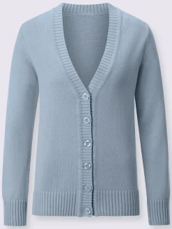 Veste en tricot avec boutons et manches longues confortables