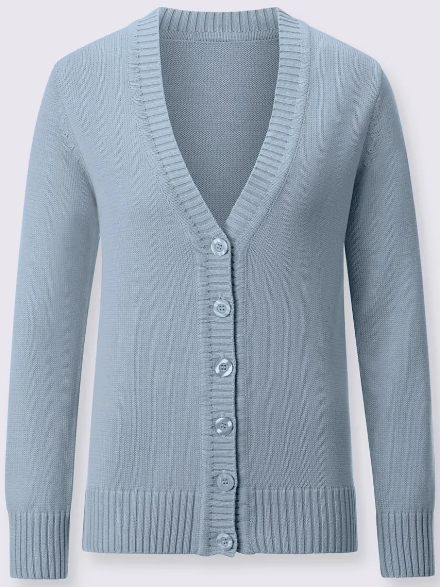 Veste en tricot avec boutons et manches longues confortables