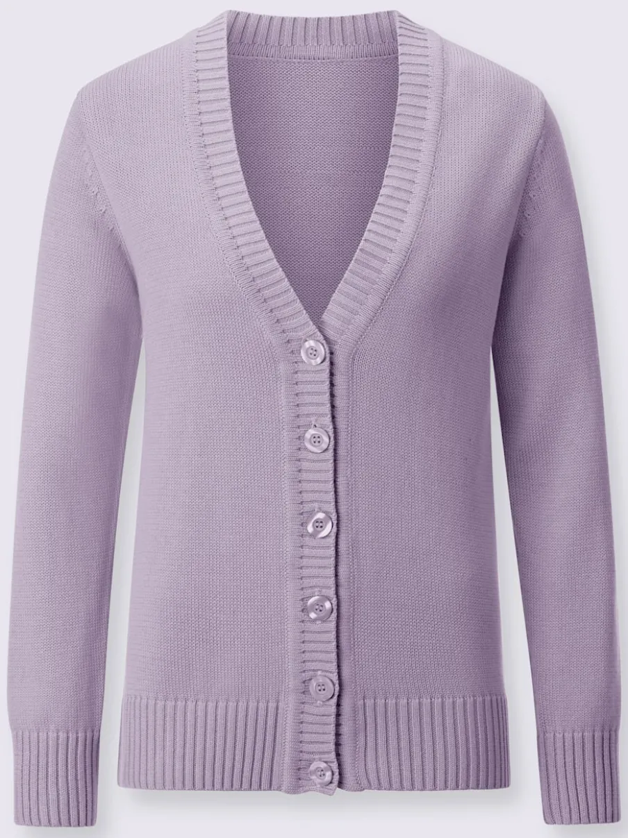 Veste en tricot avec boutons et manches longues confortables