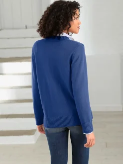 Veste en tricot avec boutons et manches longues confortables