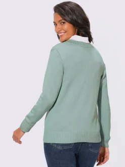 Veste en tricot avec boutons et manches longues confortables