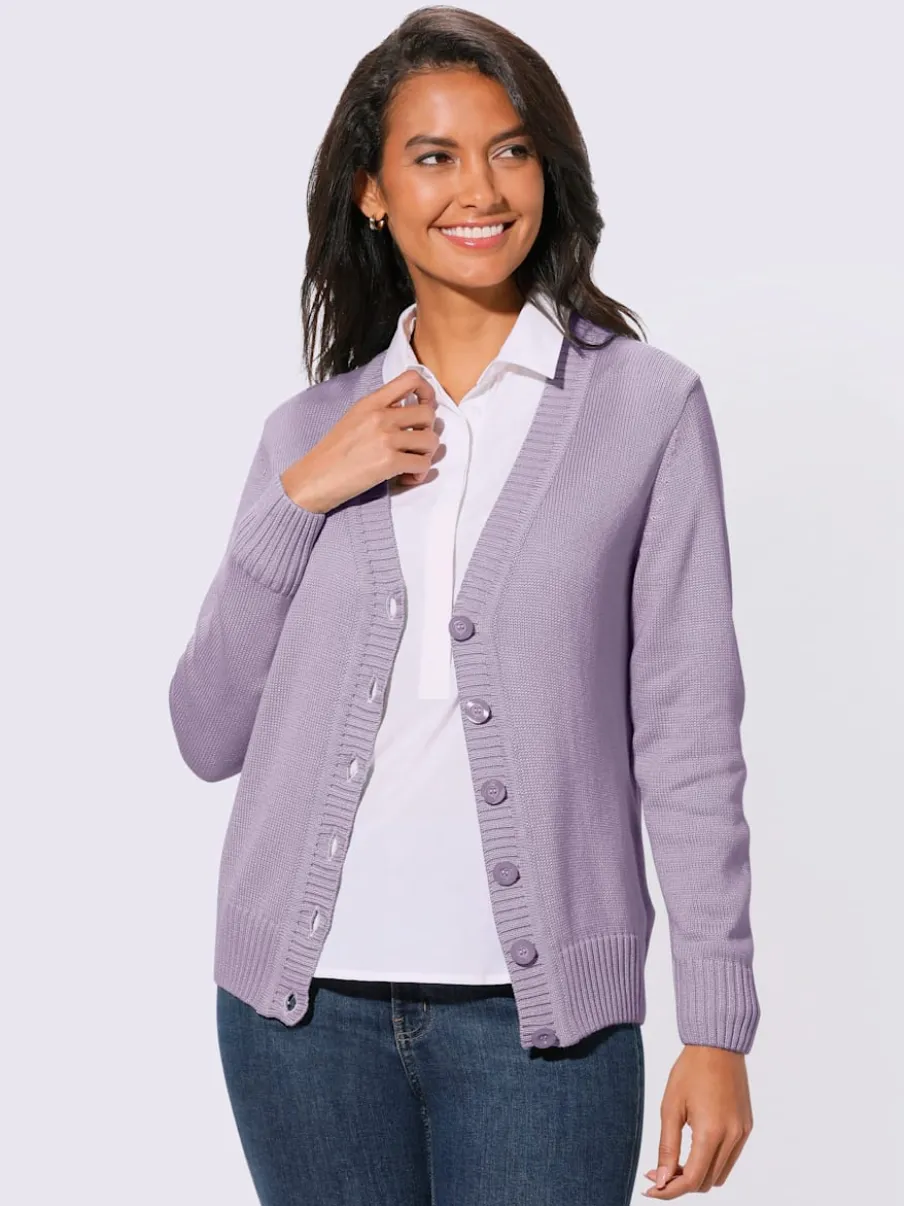 Veste en tricot avec boutons et manches longues confortables