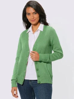 Veste en tricot avec boutons et manches longues confortables