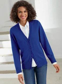 Veste en tricot avec boutons et manches longues confortables