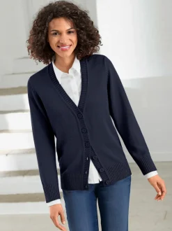 Veste en tricot avec boutons et manches longues confortables