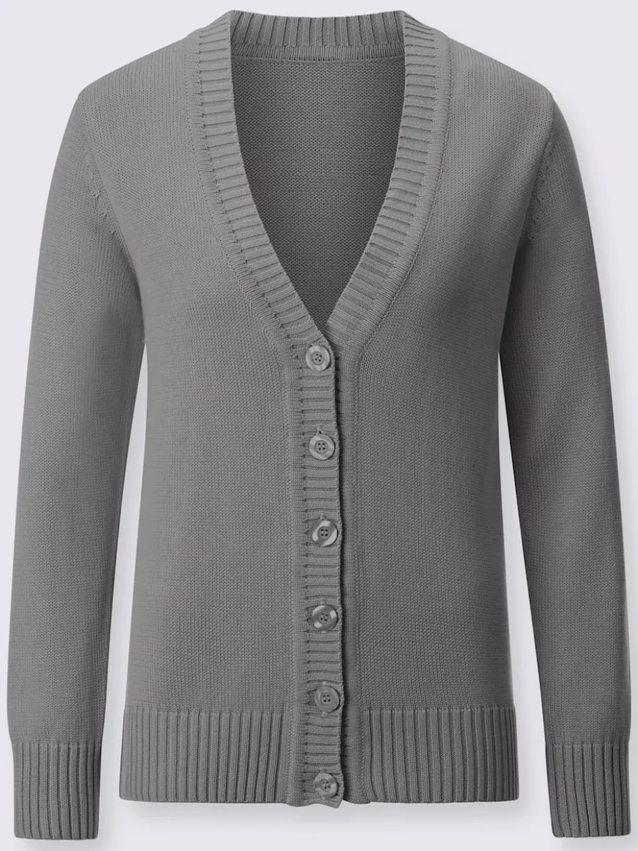 Veste en tricot avec boutons et manches longues confortables