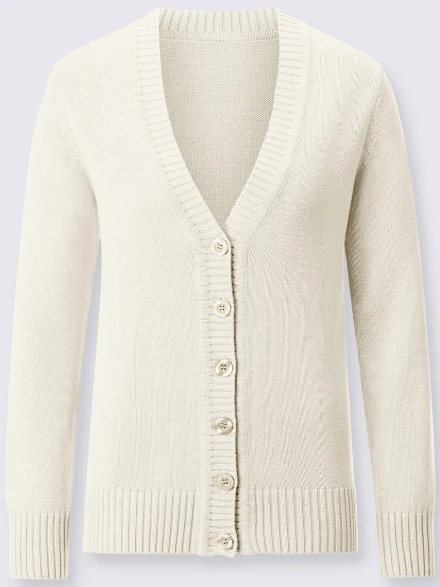 Veste en tricot avec boutons et manches longues confortables