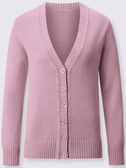 Veste en tricot avec boutons et manches longues confortables