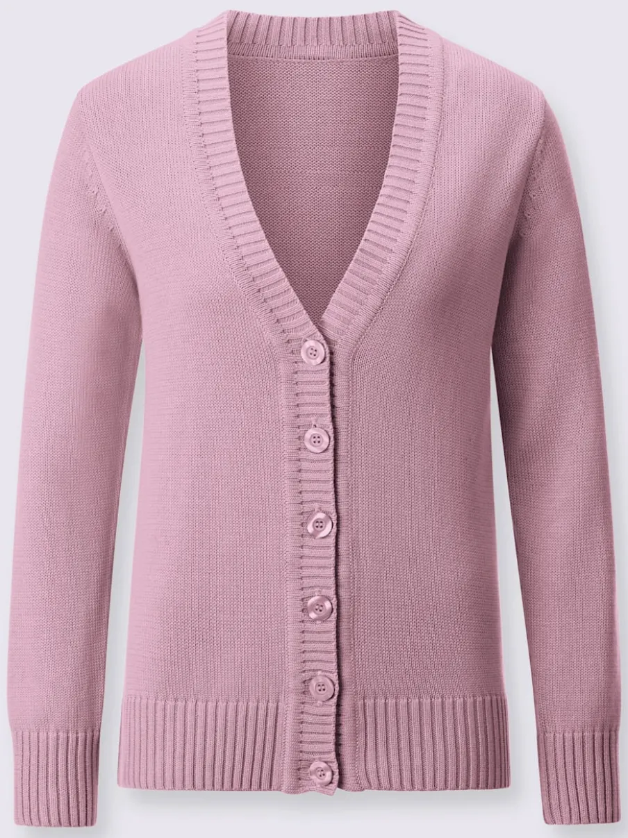 Veste en tricot avec boutons et manches longues confortables
