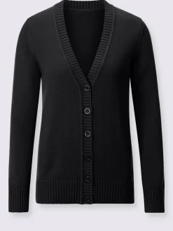 Veste en tricot avec boutons et manches longues confortables