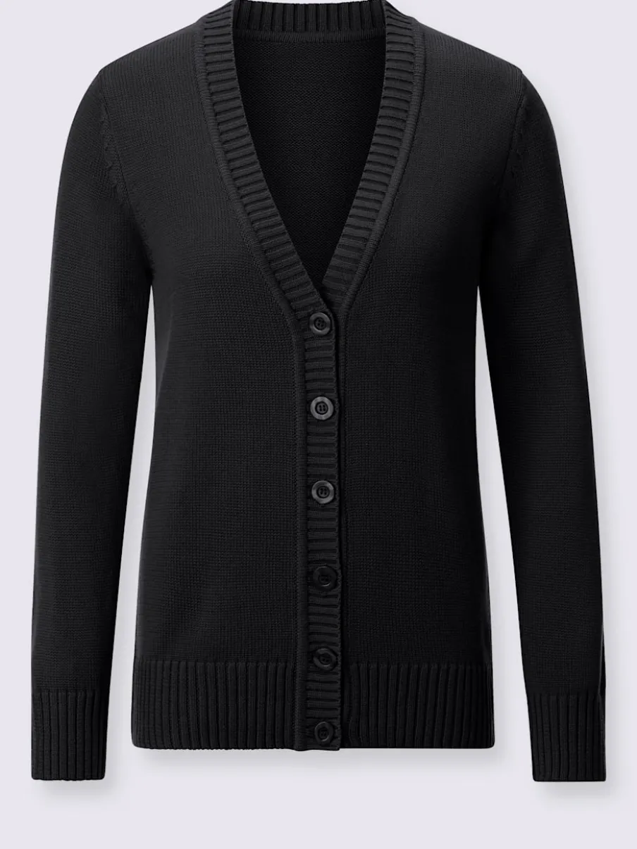Veste en tricot avec boutons et manches longues confortables