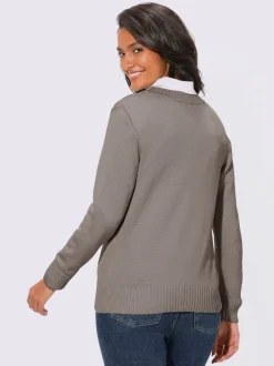 Veste en tricot avec boutons et manches longues confortables