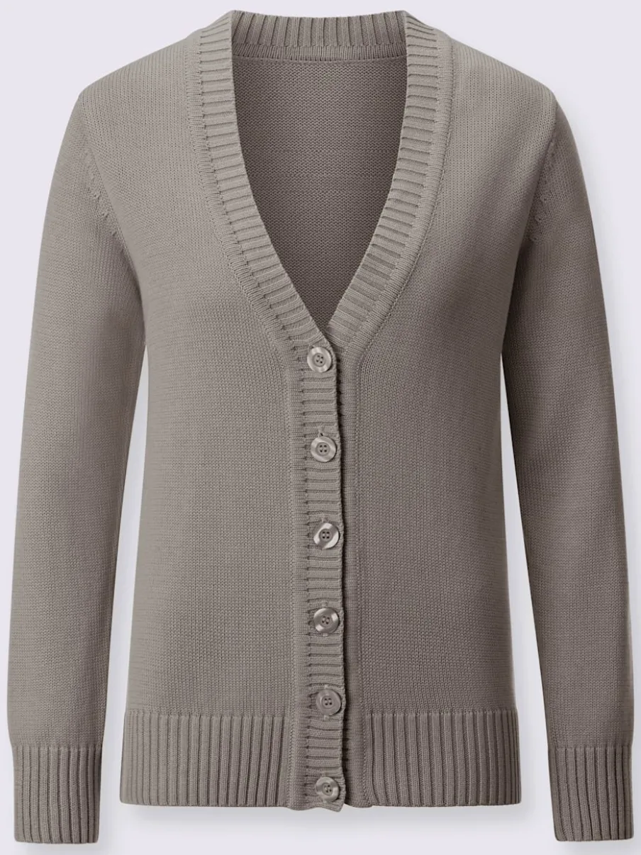 Veste en tricot avec boutons et manches longues confortables