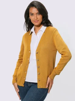 Veste en tricot avec boutons et manches longues confortables
