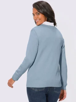 Veste en tricot avec boutons et manches longues confortables