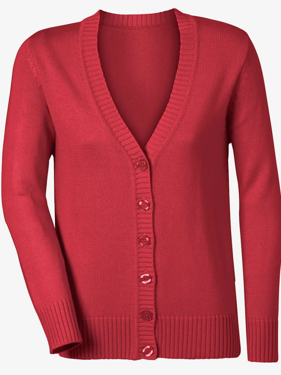 Veste en tricot avec boutons et manches longues confortables