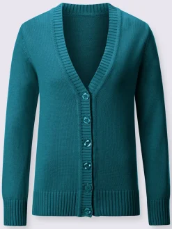 Veste en tricot avec boutons et manches longues confortables