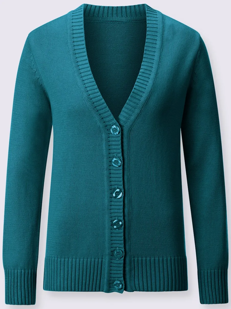 Veste en tricot avec boutons et manches longues confortables